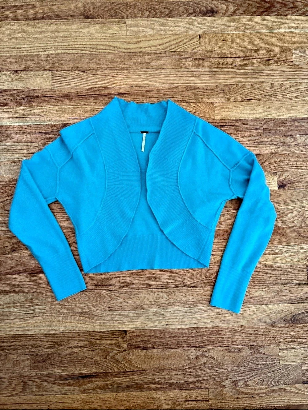 Free People cashmere Opal Rollneck Knit Cardi Blue